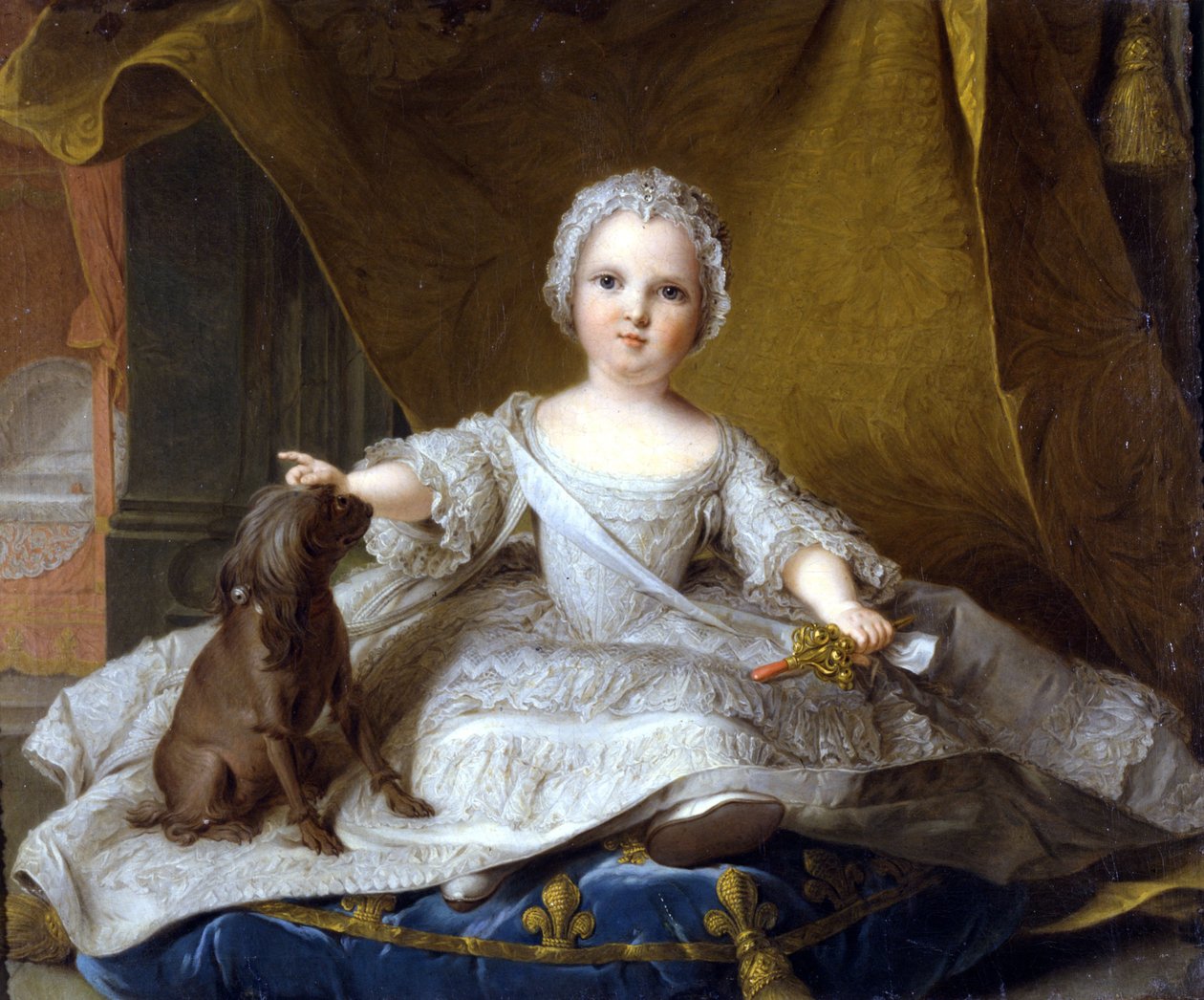 玛丽亚·泽菲里娜夫人的肖像 - 让·马克 (Jean-Marc) Nattier 的绘画 (1685 - 1766)。 1751 年 - 佛罗伦萨乌菲兹美术馆 作者 让·马克·纳蒂尔