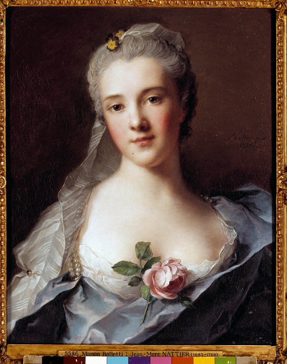 Manon Balletti (1740-1776) 的肖像，建筑师 Jean Francois Blondel (1705-1774) 的妻子 Jean Marc (Jean-Marc) Nattier (1685-1766) 的绘画 作者 让·马克·纳蒂尔