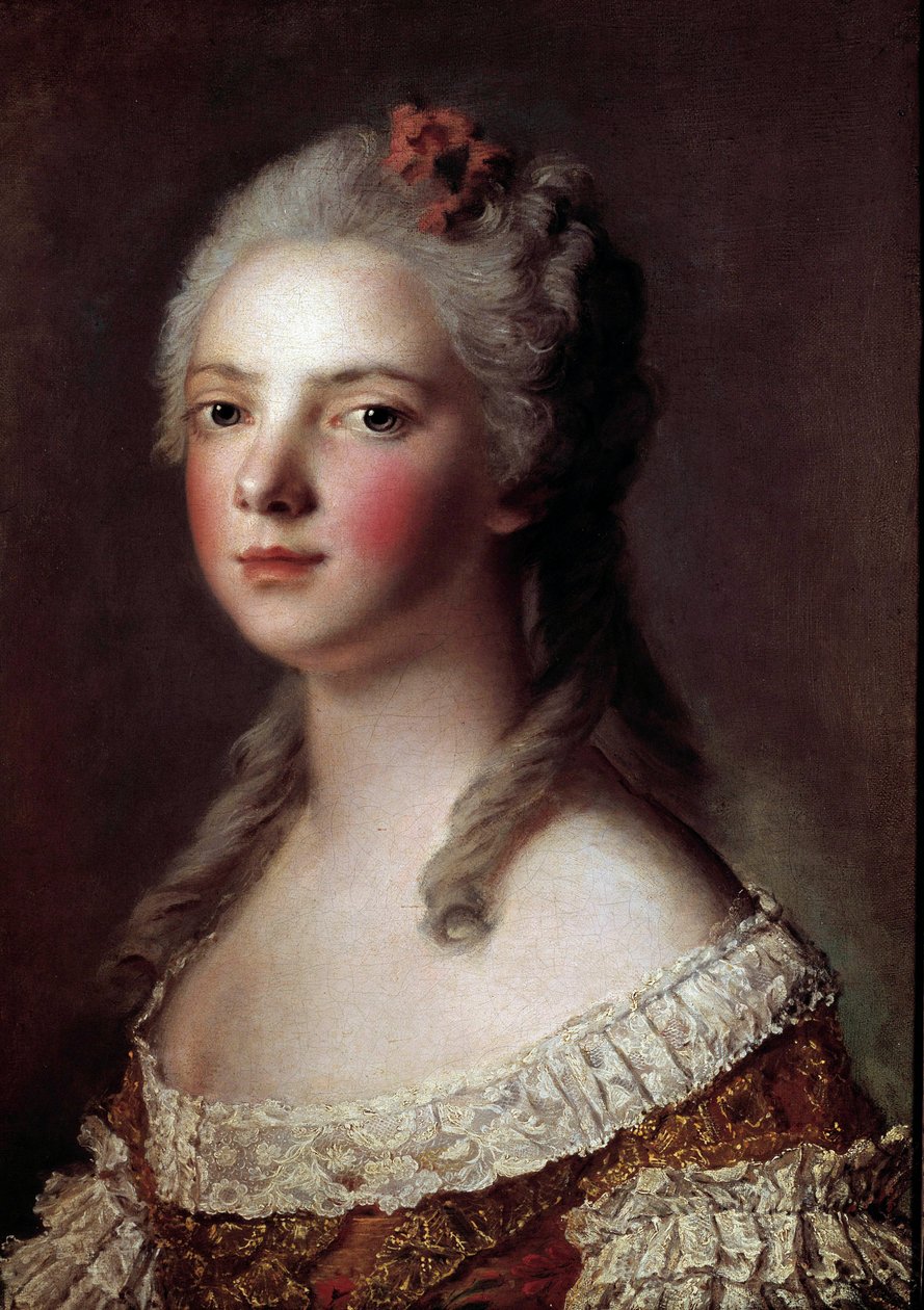 法国玛丽·阿德莱德的肖像被称为阿德莱德夫人 (1732-1799) 路易十五的女儿 Jean Marc (Jean-Marc) Nattier 绘画 (1685-1766) 1750 太阳 0,54x0,42 m 作者 让·马克·纳蒂尔
