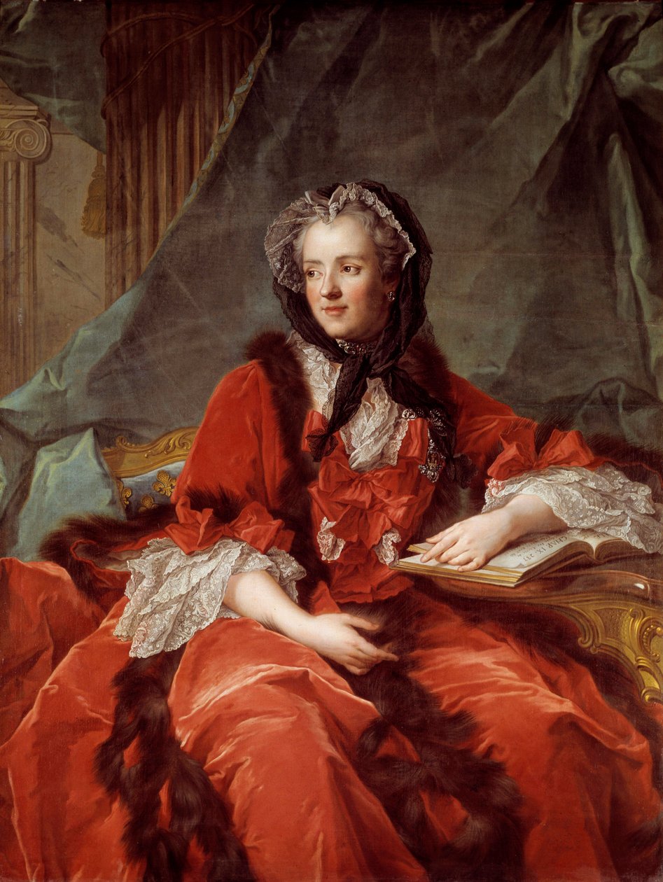 玛丽-莱辛斯卡(Lesczynska)(1703-1768)法国女王肖像 让-马克(Jean-Marc)-纳蒂埃(1685-1766)的画作 1748 太阳 1,37x1,05米 第戎，美术博物馆 作者 让·马克·纳蒂尔