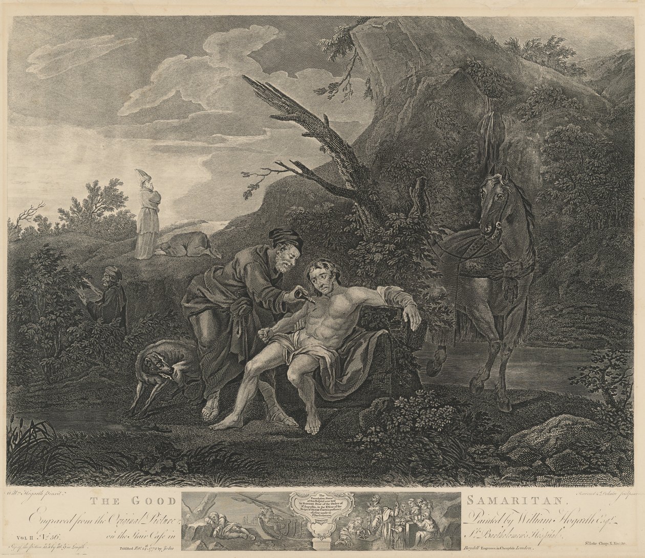 好撒玛利亚人 作者 Jean Marie Delatre 和 Simon Francois Ravenet I 在 William Hogarth 之后