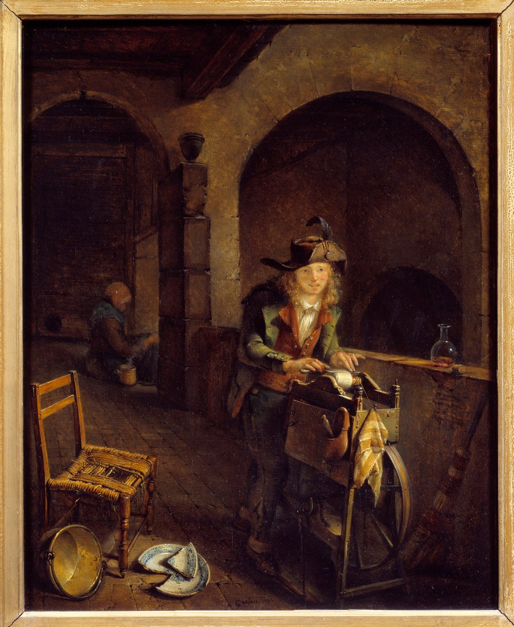 小磨床 让·米歇尔·格罗邦 (Jean Michel Grobon, 1770-1853) 绘画 1794 年 里昂美术博物馆 作者 让·米歇尔·格罗本