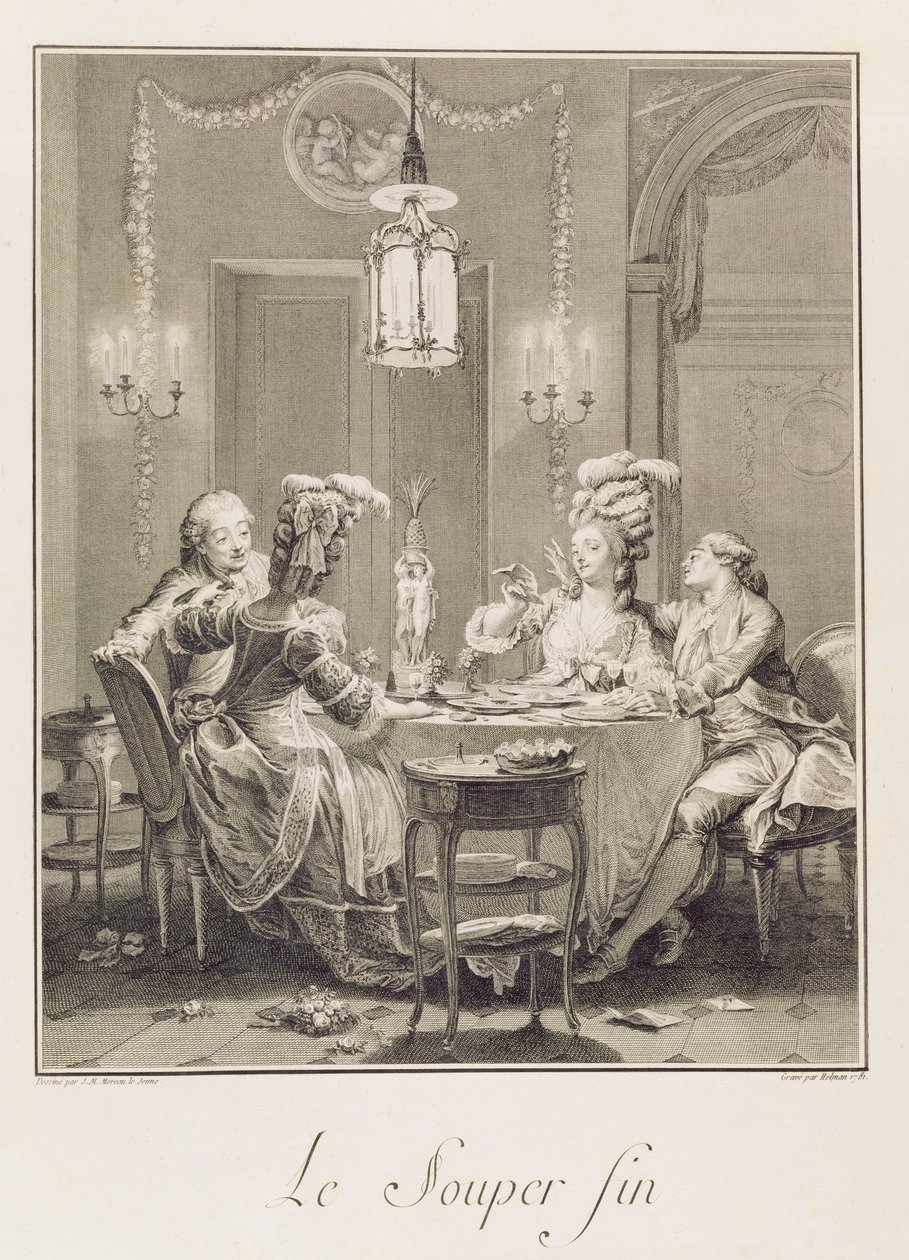The Fine Supper，1781，由IS Helman（1743-1809）雕刻 作者 让-米歇尔小莫罗