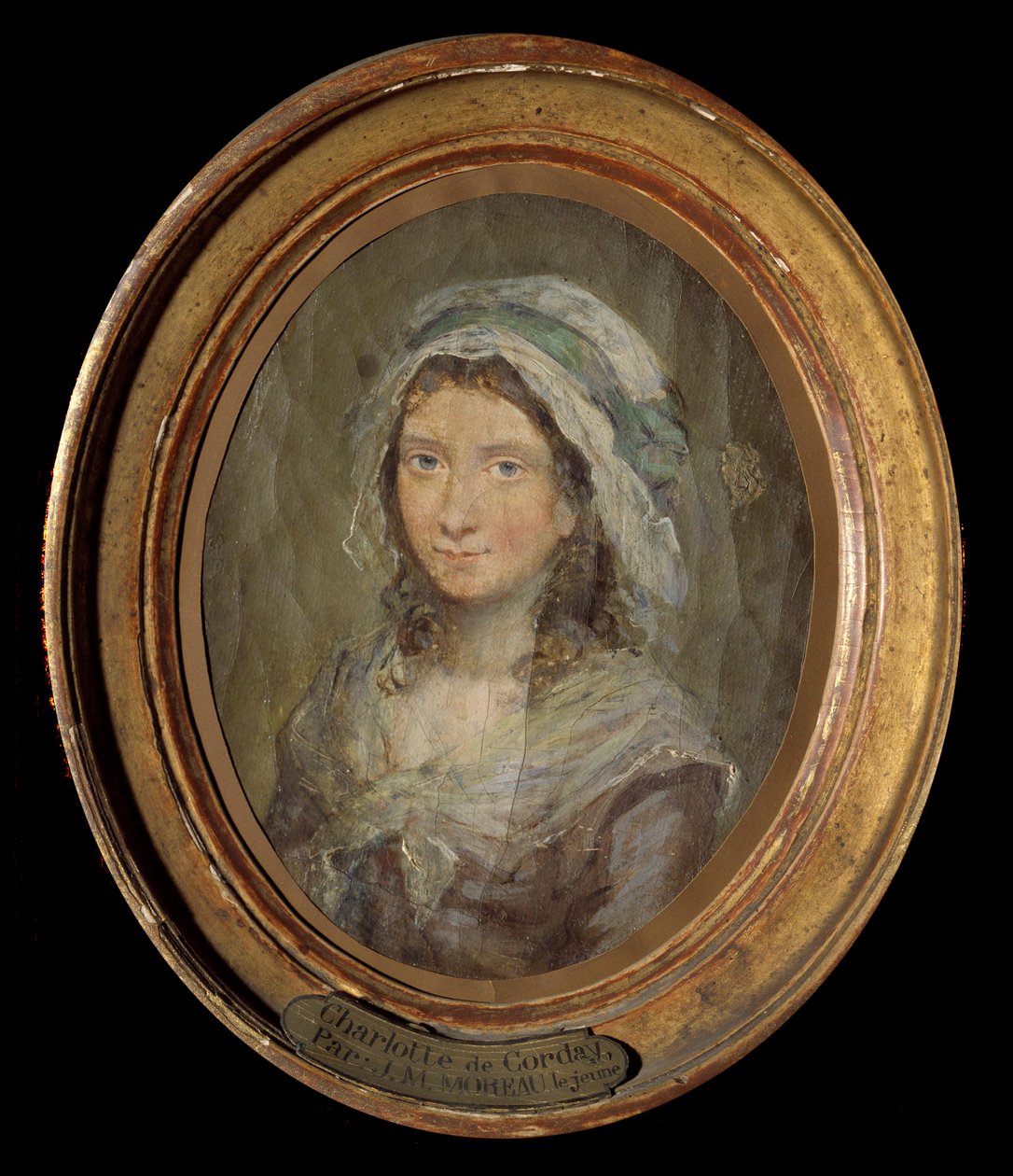 Charlotte Corday (1768-1793) 的肖像 由 Moreau Le Jeune (1741-1814) 绘制，1793 年。 作者 让-米歇尔小莫罗