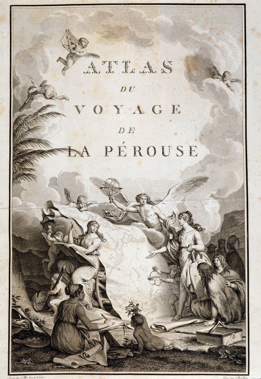 《阿特拉斯·杜航程德拉佩鲁斯》（Jean-Francois Galaup, Comte de La Perouse (Jean Francois Laperouse) 的扉页 作者 让-米歇尔小莫罗