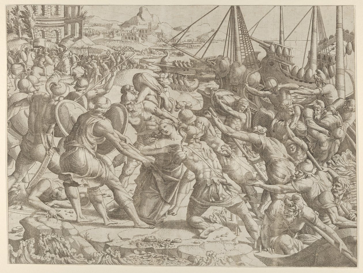 绑架海伦》，1535-55。 作者 让·米尼翁
