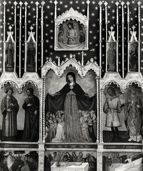Virgin of Mercy，c.1429（另见细节167594）（面板上的蛋彩画） 作者 让·米拉伊尔赫特