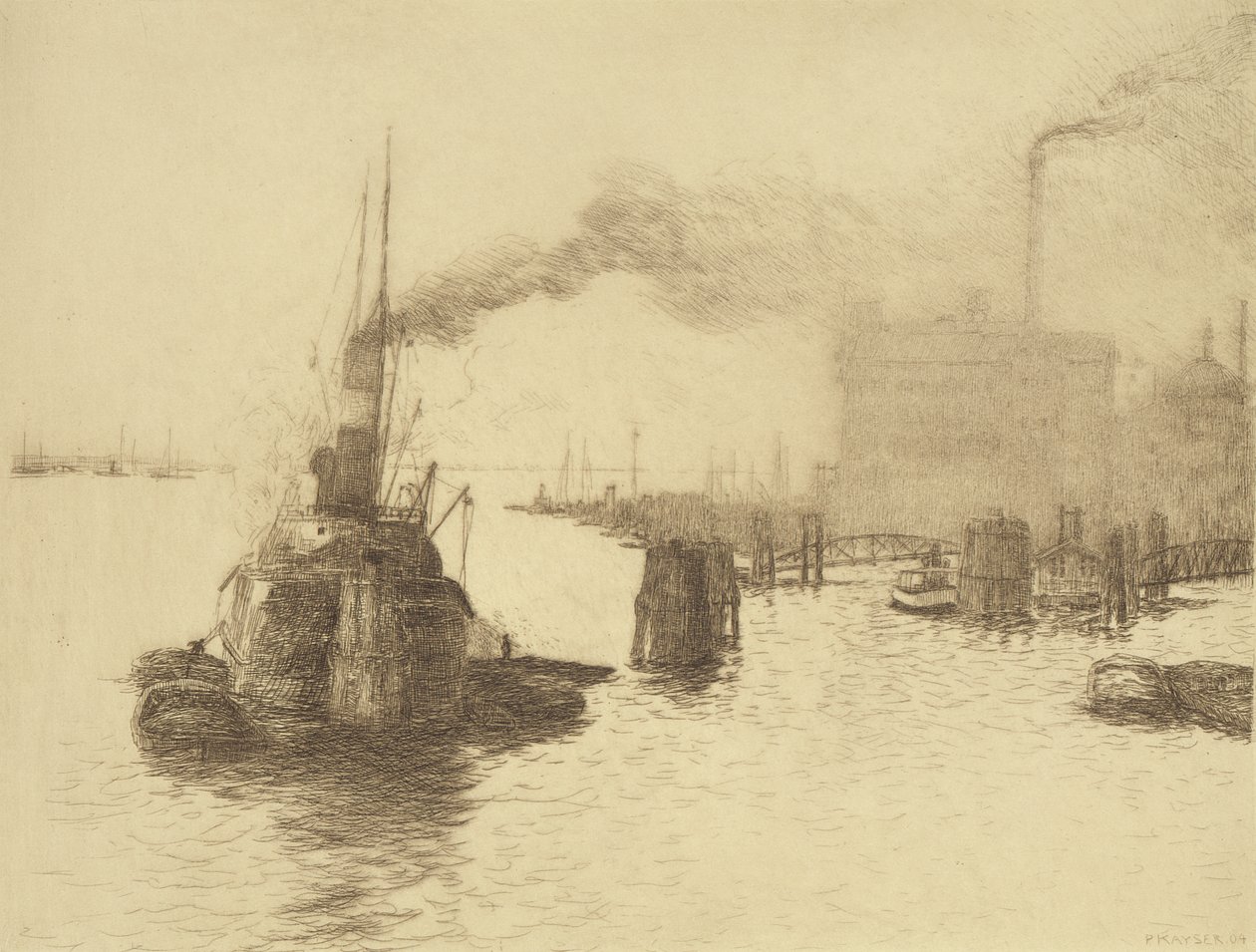 海港，1904年（干点） 作者 让·保罗·凯瑟（Jean Paul Kayser）