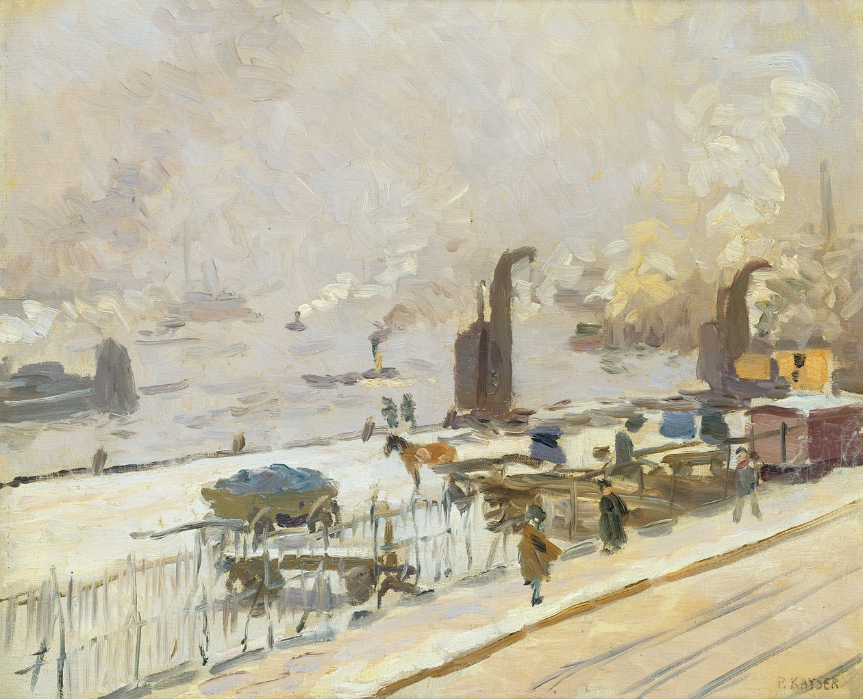 1909年冬季汉堡港 作者 让·保罗·凯瑟（Jean Paul Kayser）