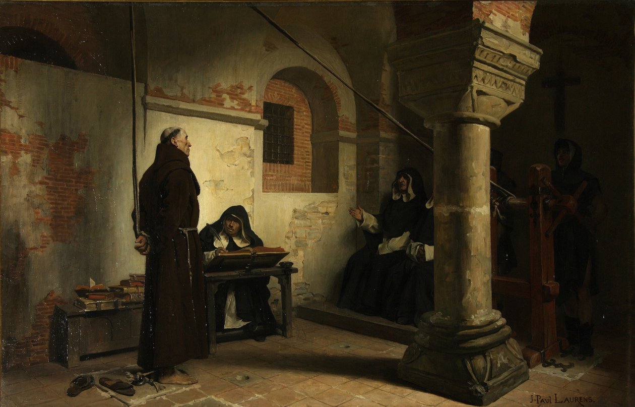 伯纳德·德利西约（BernardDélicieux）于1881年在宗教法庭审理 作者 让·保罗·劳伦斯