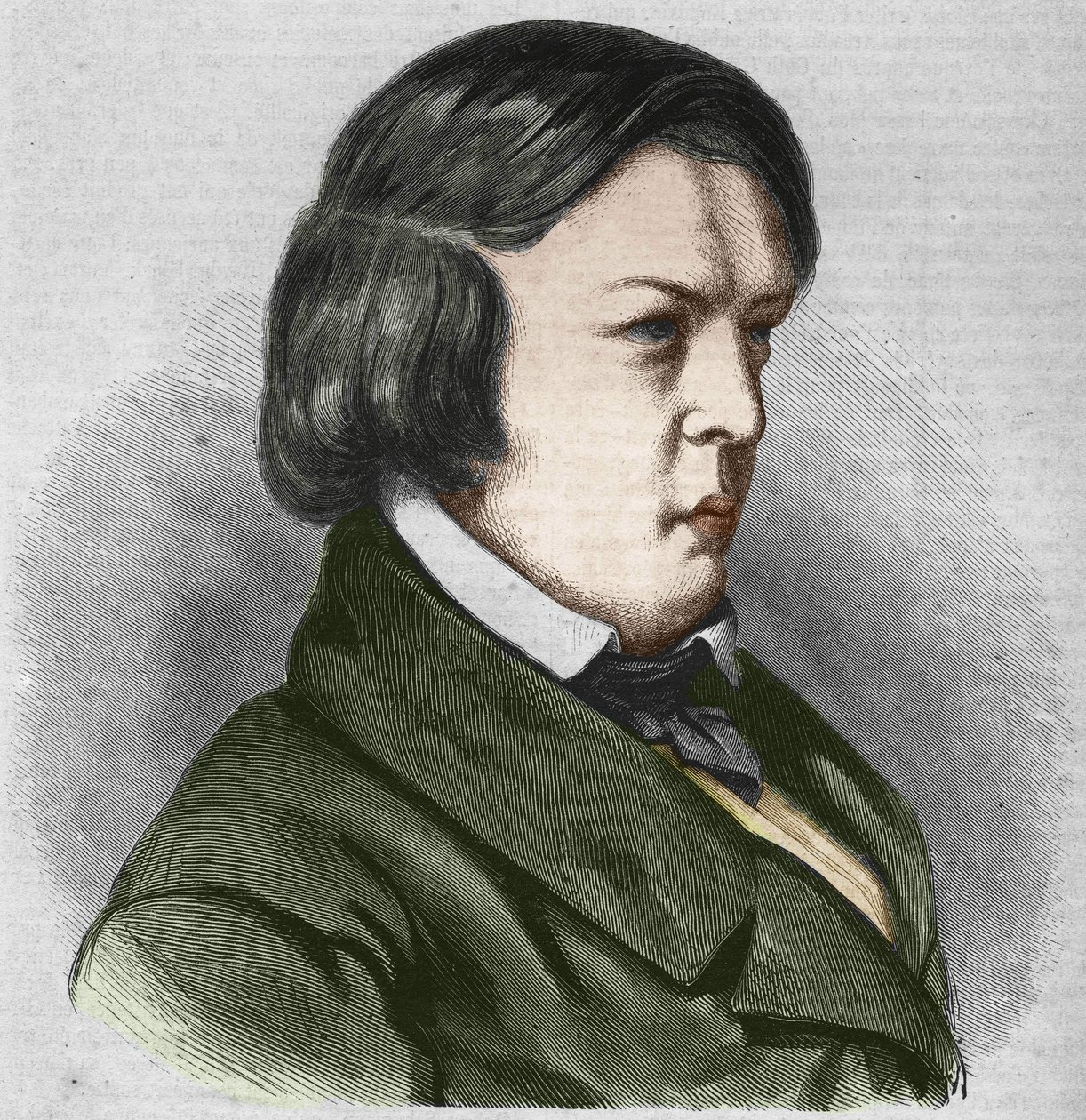 Robert Schumann 德国作曲家。绘图者：J.B. Laurens。 作者 让·保罗·劳伦斯