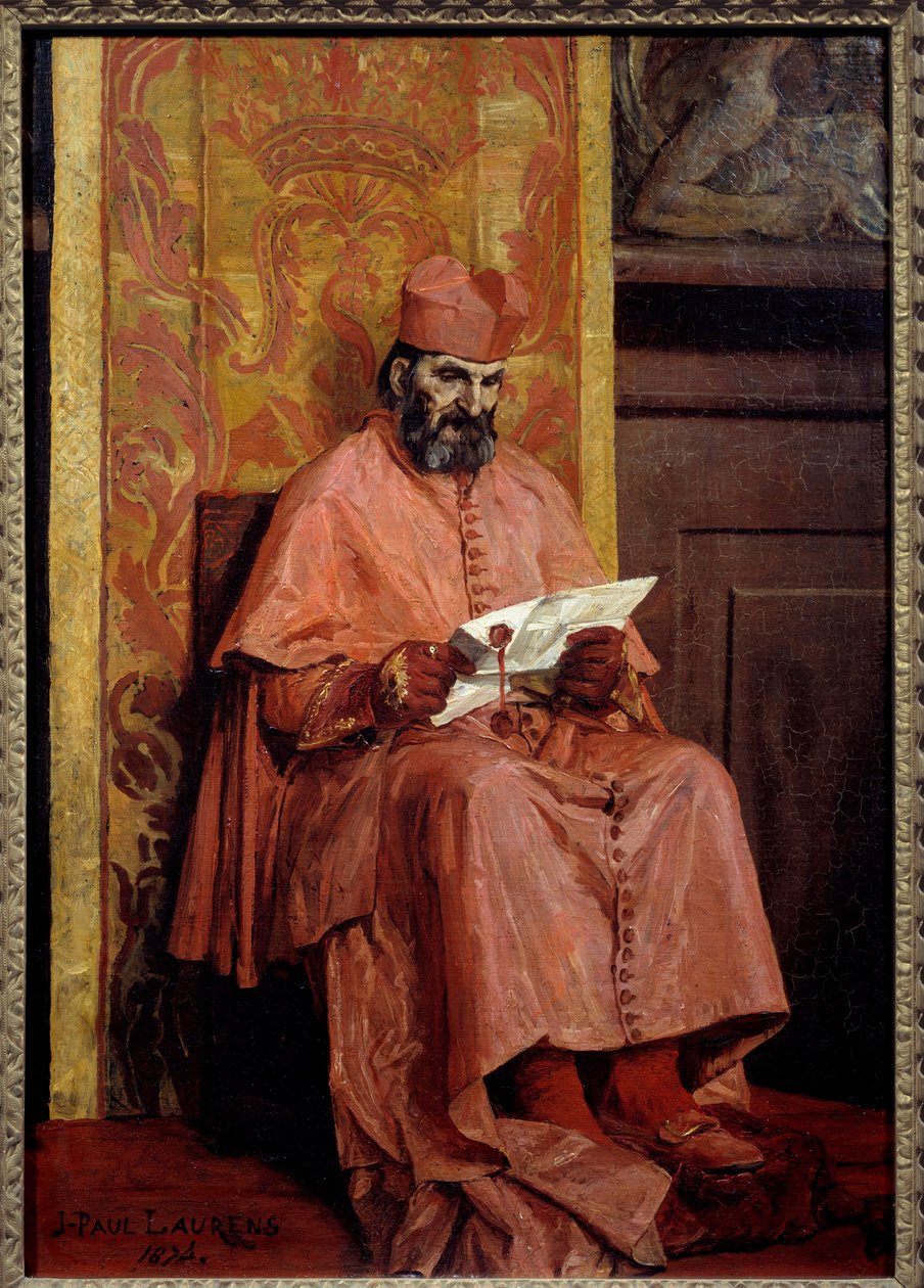 红衣主教。 让·保罗·劳伦斯 (1838-1921) 的绘画 作者 让·保罗·劳伦斯