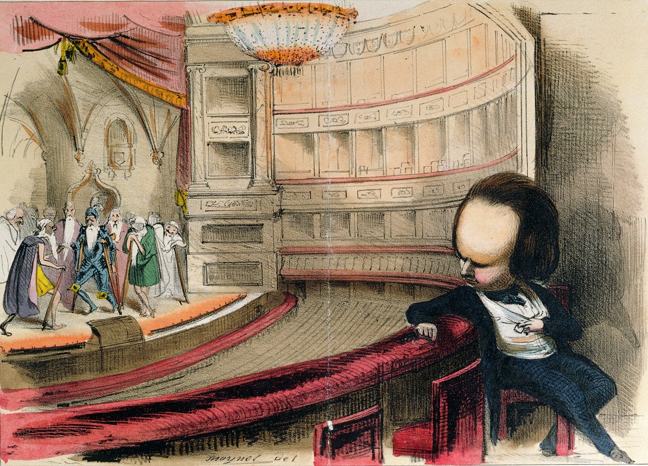 “Les Bulos Graves”，Victor Hugo（1802-85）的漫画和他的戏剧“Les Burgraves”（1843年），来自“La Caricature”杂志 作者 让·皮埃尔·莫奈