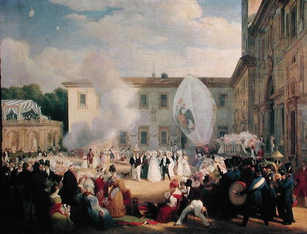 Francois Rene（1768-1848）Vicomte de Chateaubriand，1829年4月29日，1830年4月29日在Villa Medici花园接收俄罗斯大公爵夫人（1807-73） 作者 让·皮埃尔·诺布林