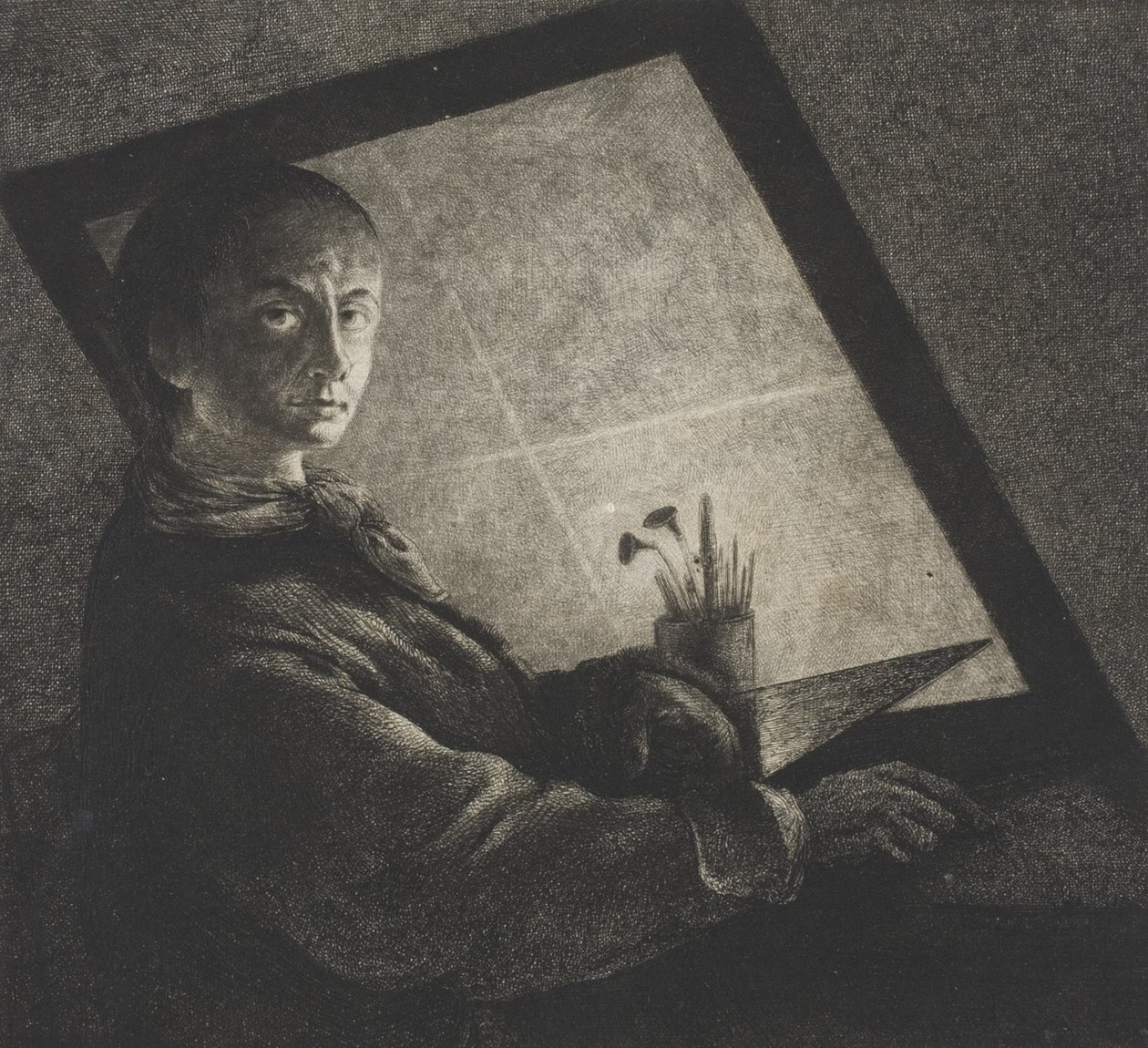 自画像，约1778年 作者 让·皮埃尔·诺布林