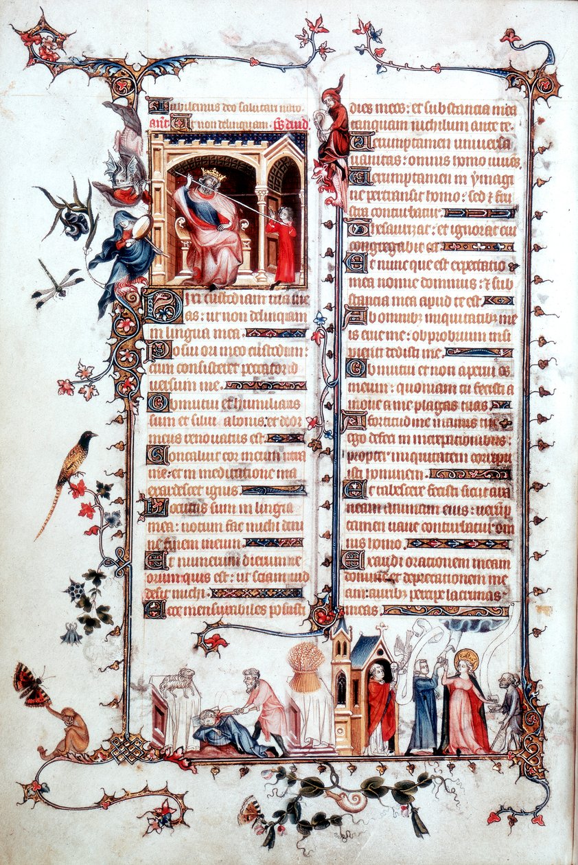 贝尔维尔（Belleville Breviary）的页面1323-1326 作者 让·普塞勒