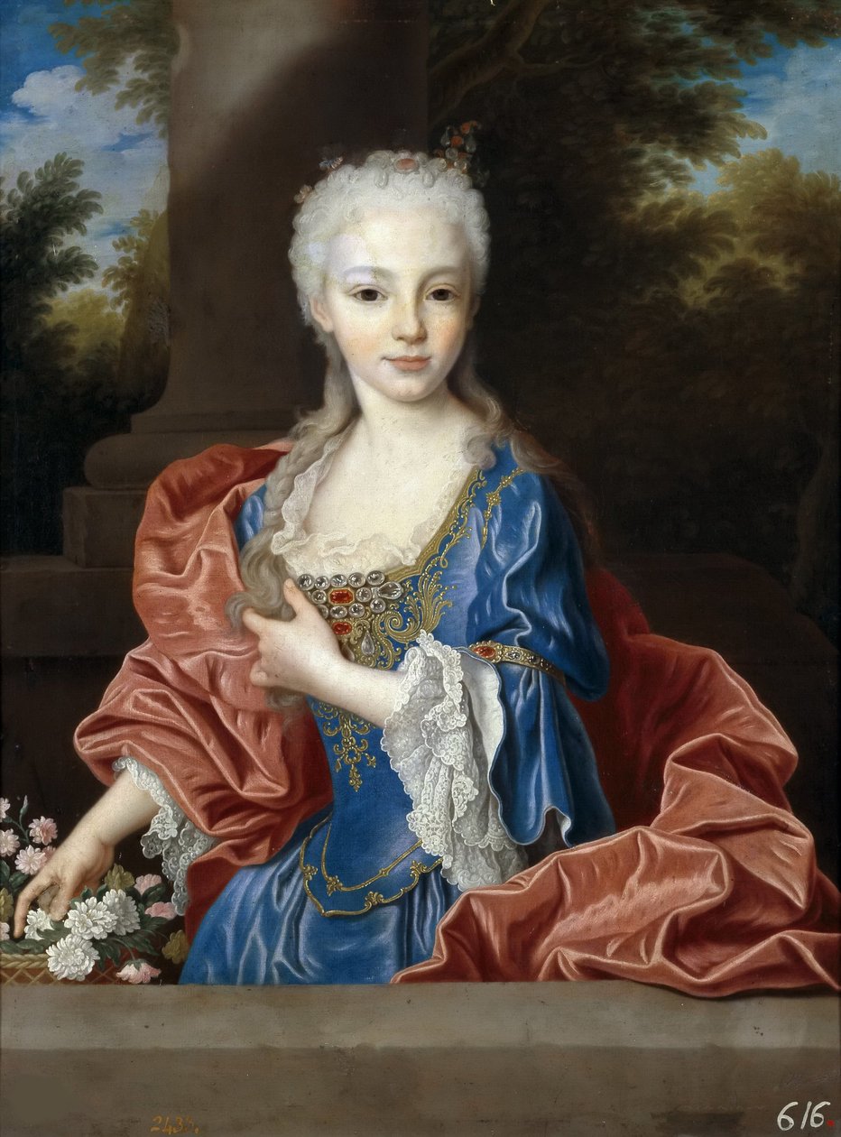 1725年之前，西班牙的玛丽安娜·维多利亚（Mariana Victoria）1718-1781年。 作者 让·兰克