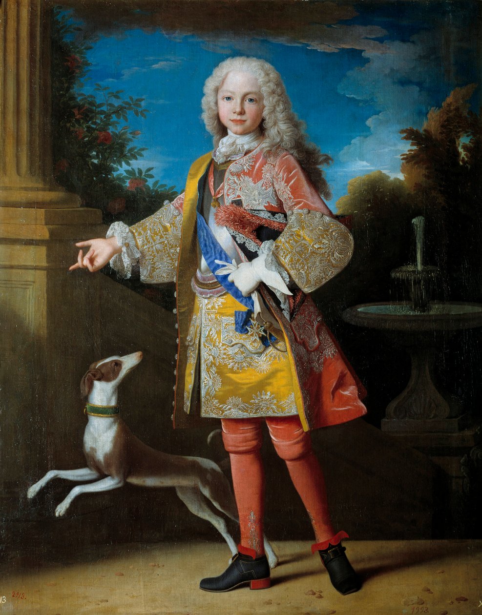 阿斯图里亚斯王子斐迪南-德-波旁的画像。未来的斐迪南六世 dit le Sage (1713-1759)，西班牙国王，让-朗克（1674-1735）绘画。18世纪，马德里普拉多博物馆 - 波旁王朝的斐迪南，阿斯图里亚斯王子的肖像，未来的斐迪南六世 作者 让·兰克
