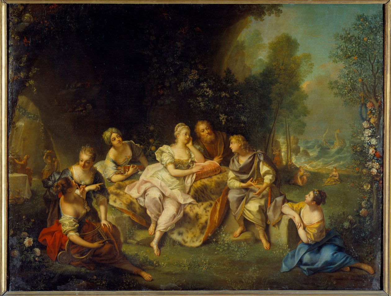 Telemaque 在 Calypso 插图中讲述了他的冒险经历，由 Francois de Pons de Salignac de La Mothe-Fenelon（Mothe Fenelon 作者 让·劳克斯