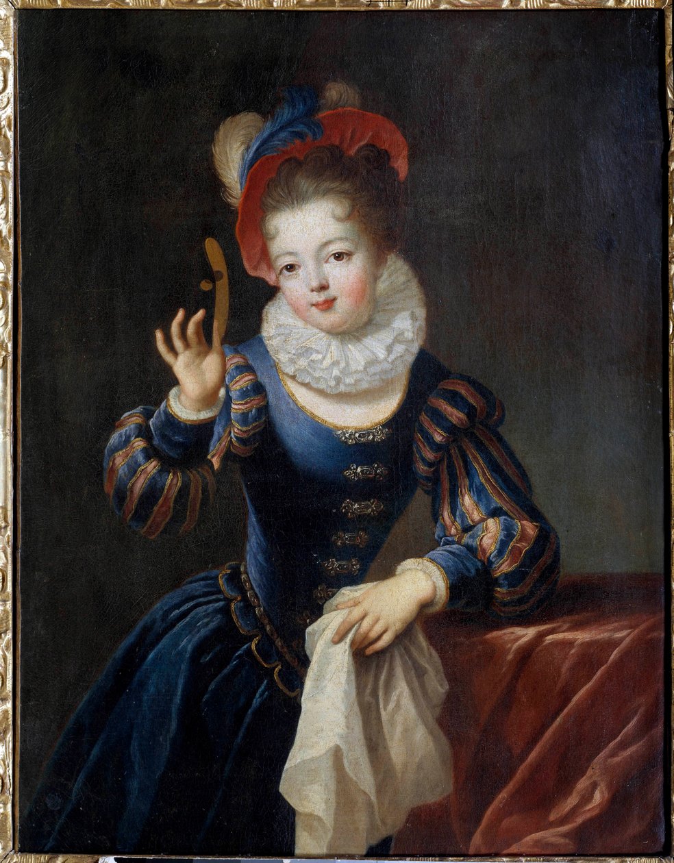 戴面具的年轻女孩 Jean Raoux (1677-1734) 18 世纪的绘画。 作者 让·劳克斯
