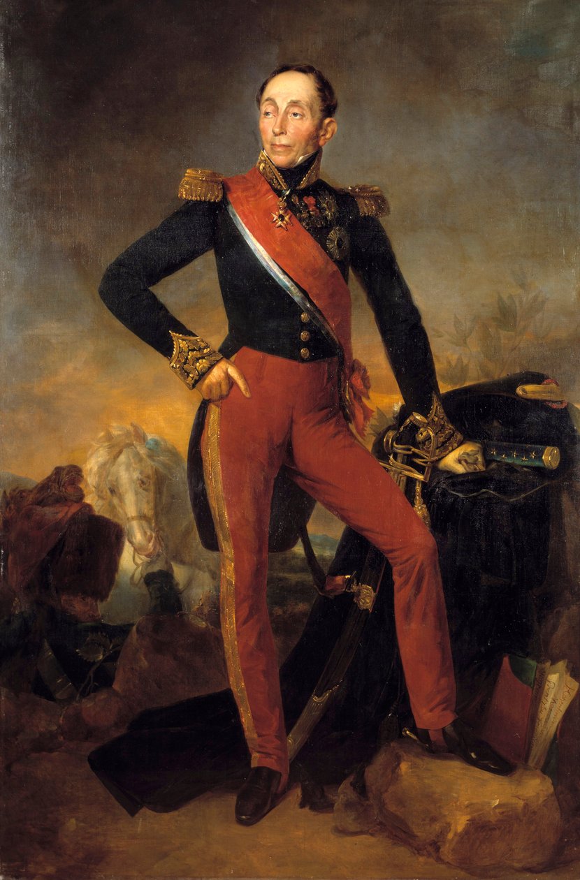 伊曼纽尔（Emmanuel），侯爵·德·格鲁奇（Marquis de Grouchy）的全长画像 作者 让·塞巴斯蒂安·鲁伊拉德（Jean Sebastien Rouillard）