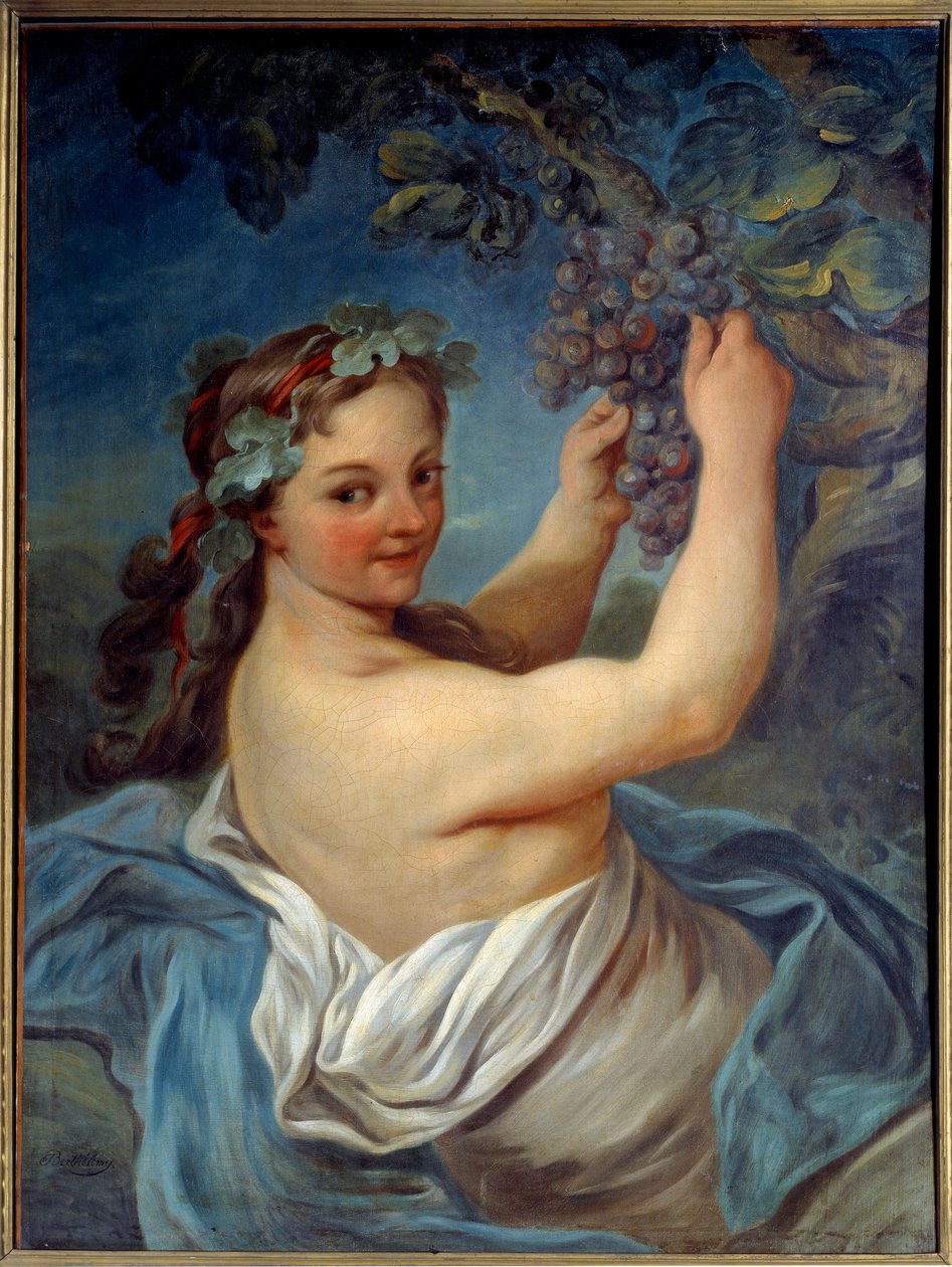让·西蒙·贝特勒米 (Jean Simon Berthelemy，1743-1811) 的 Bacchante 绘画 19 世纪 Laon，Musee des Beaux Arts 作者 让-西蒙·贝泰勒米