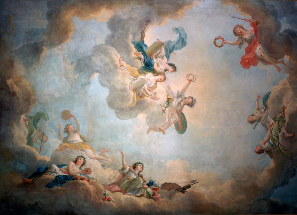 玛丽·安托瓦内特游戏室天花板，枫丹白露宫，1763-1811年。 作者 让-西蒙·贝泰勒米