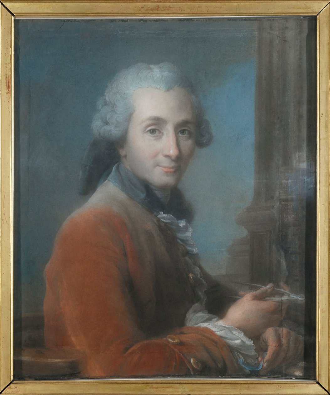 建筑师Jacques Gondouin de Folleville的肖像，1737-1818年，约1780年。 作者 让·瓦拉德