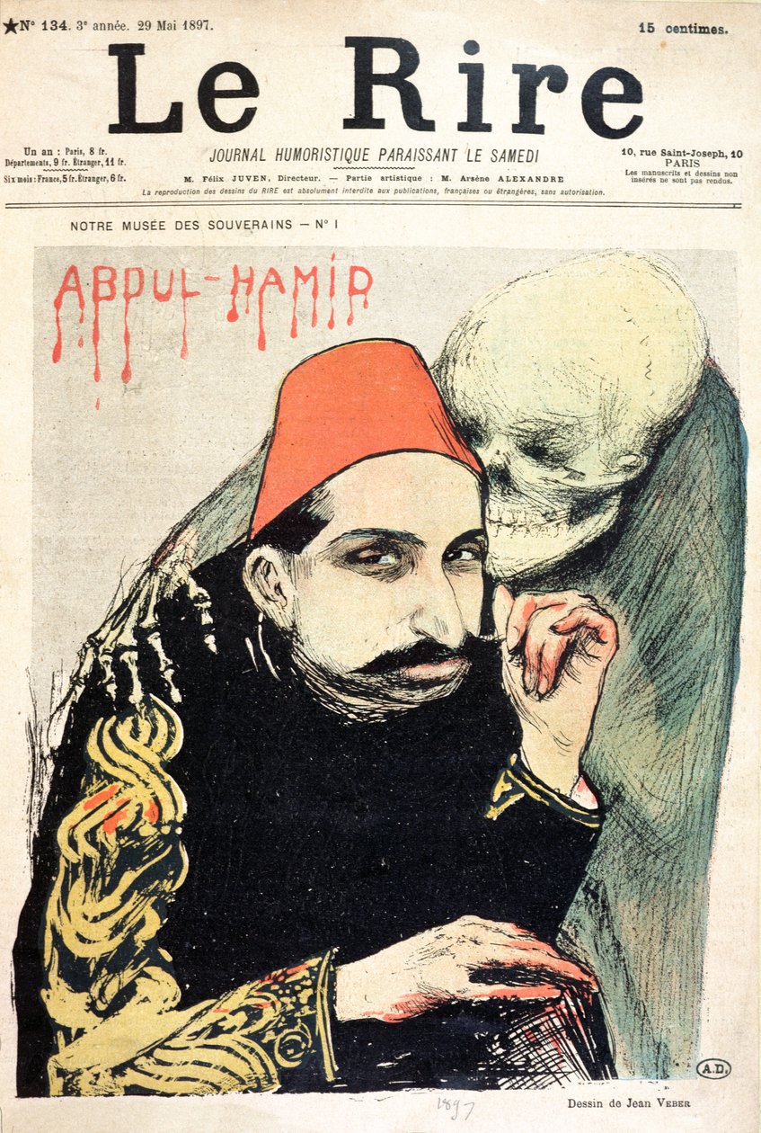 1897年5月29日，来自&39;Le Rire&39;的Abd al-Hamid II（1842-1918）的漫画 作者 让·韦伯