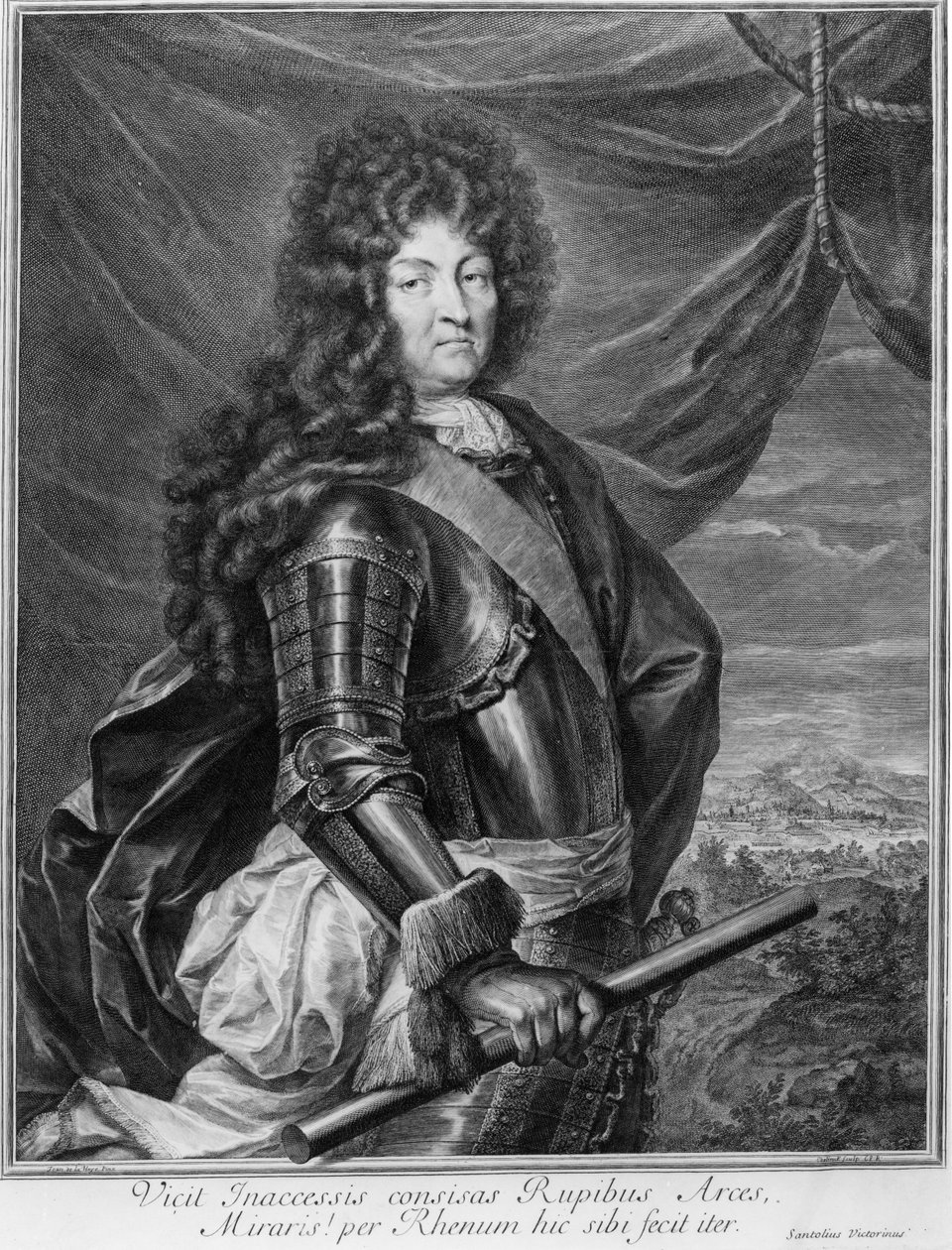 路易十四（1638-1715）的肖像由Gerard Edelinck（1640-1707）刻 作者 让·德拉海耶