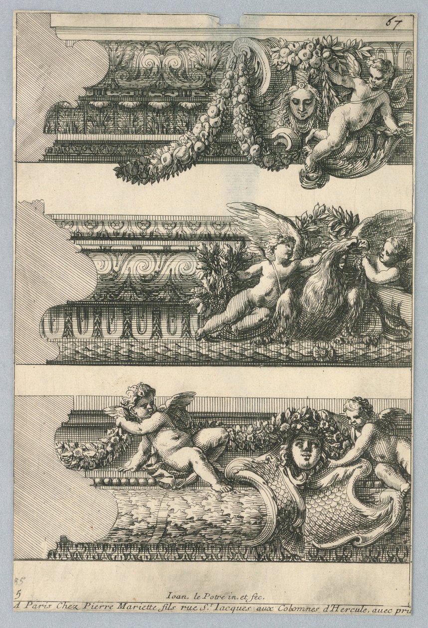 画框设计，选自 "桌布"（Bordures de Tableau）。 作者 让·勒·波特