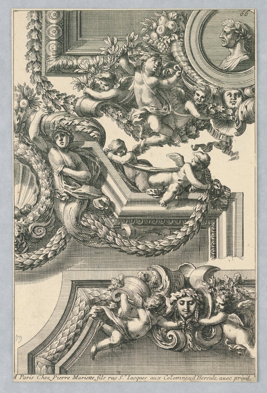 画框设计，选自 "Bordures de Tableau" (装饰画) 作者 让·勒·波特