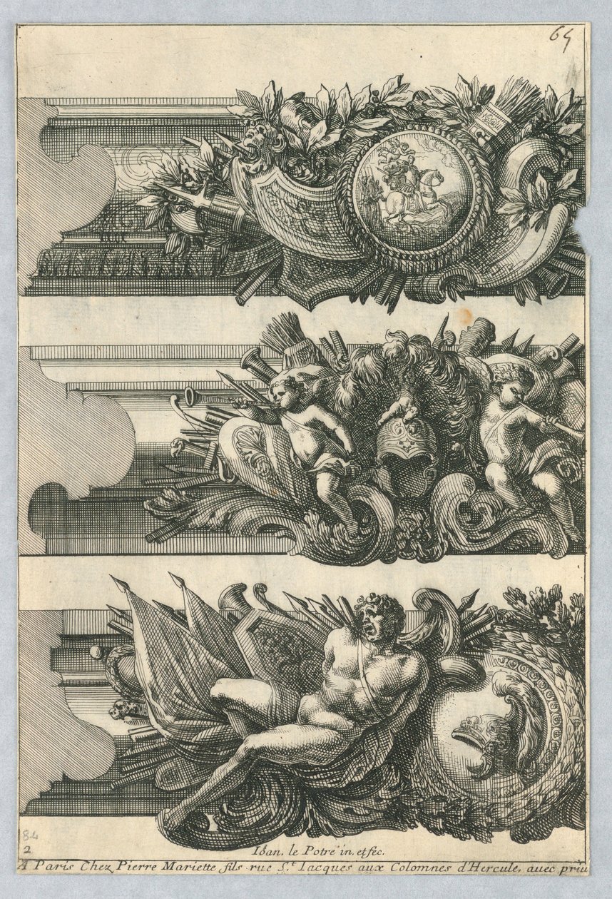 画框设计，选自 "Bordures de Tableau" (装饰画) 作者 让·勒·波特