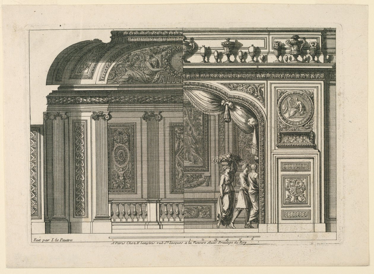 法式凹室设计，选自 "Alcoves à le Francoise" (法式凹室) 作者 让·勒·波特