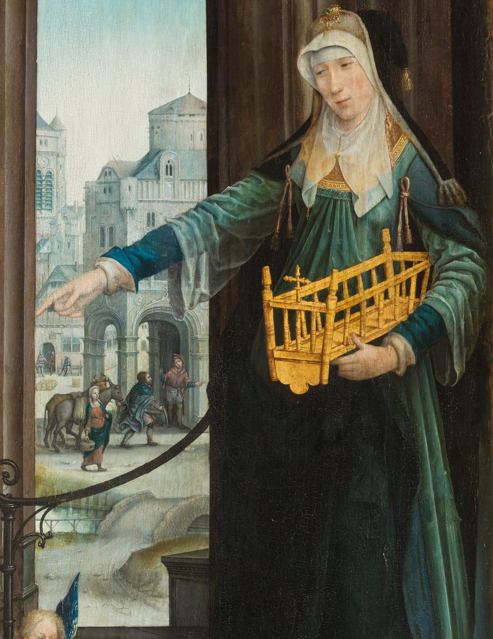 萨摩斯的Sibyl。儿童耶稣受难三联画 作者 Jean the Elder (attr. To) Bellegambe