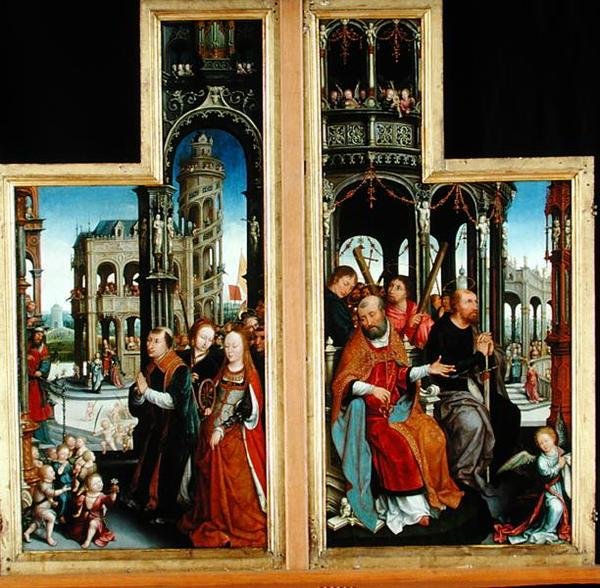 描绘使徒和殉道者的三位一体的荣耀的Polyptych，1509-16 作者 珍妮·贝勒甘贝