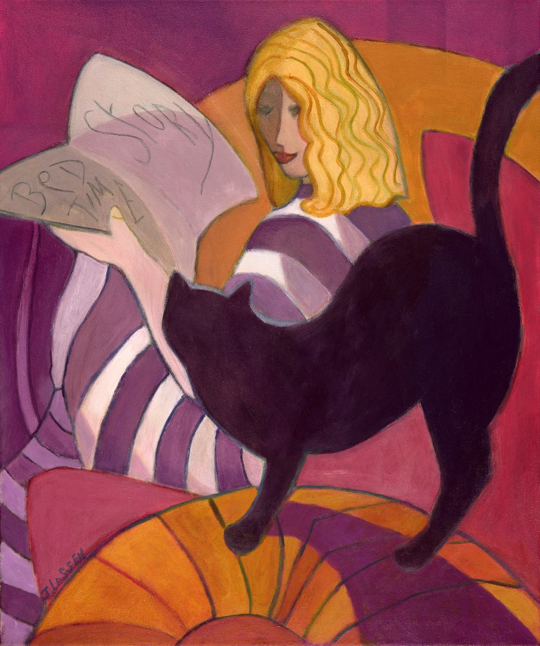 睡前故事，2003-04（画布上的丙烯酸） 作者 珍妮特·拉森（Jeanette Lassen）