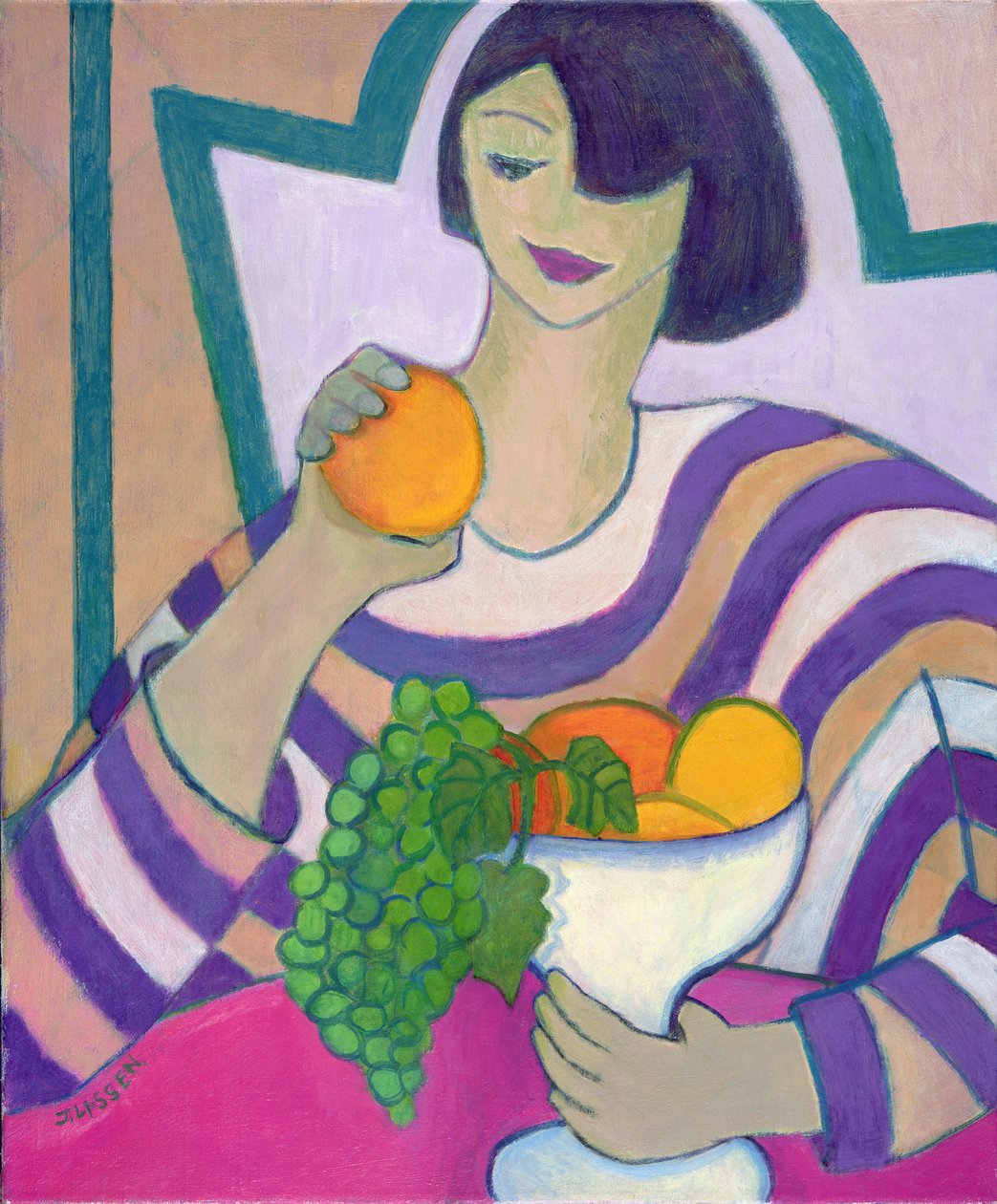 禁果，2003-04（画布上的丙烯酸） 作者 珍妮特·拉森（Jeanette Lassen）
