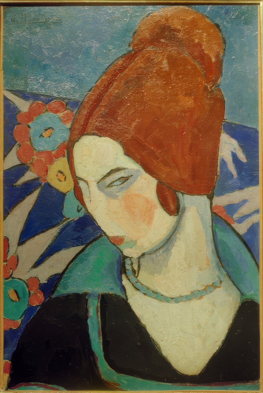 自画像，1916年 作者 珍妮（JeanneHébuterne）