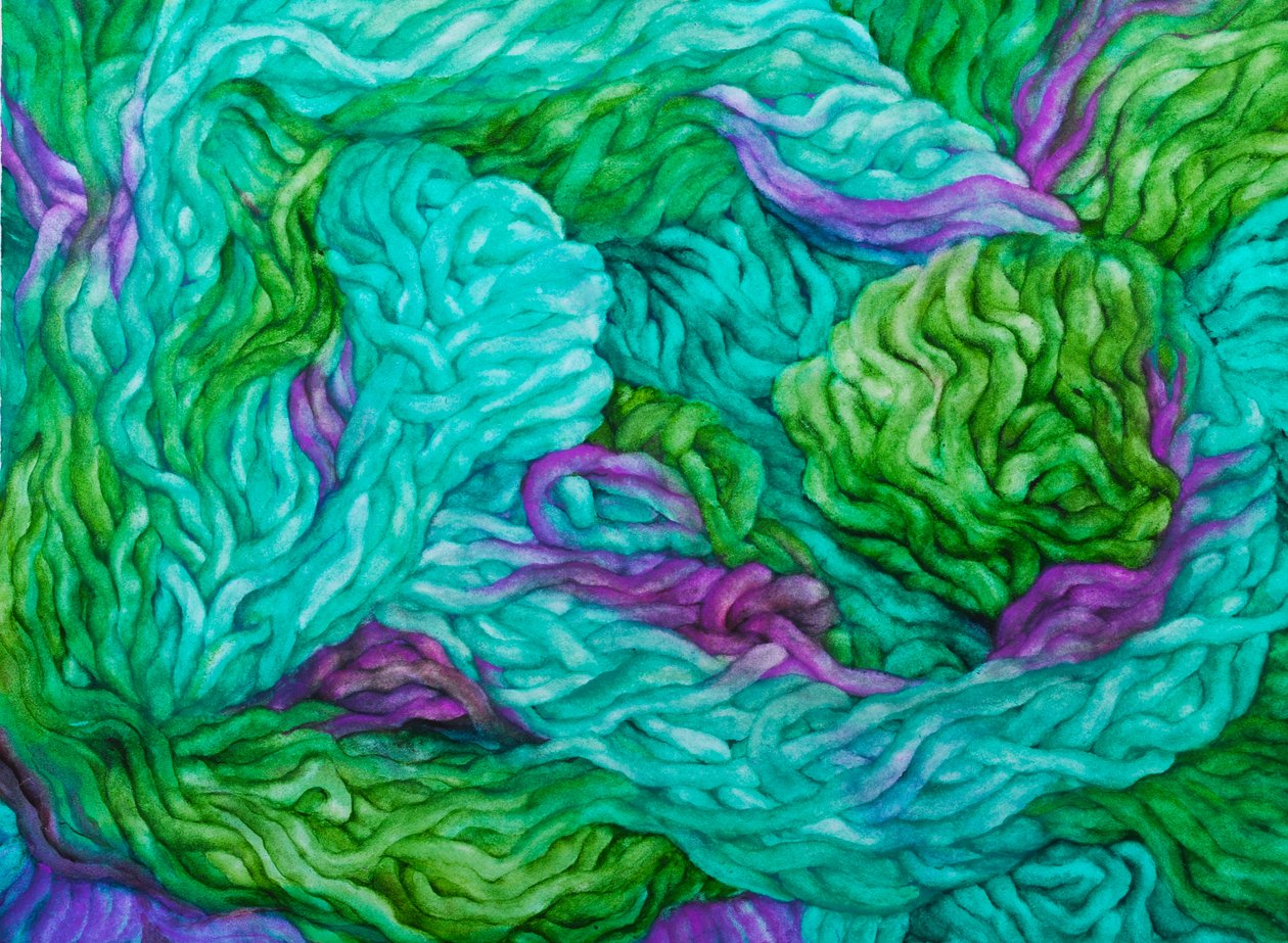 羊毛多色》，2013 年（纸质水粉画） 作者 珍妮迷宫
