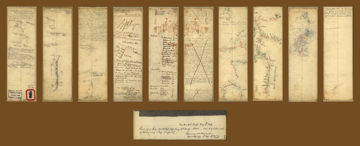 J. Hotchkiss 的备忘录，Top.Memanda of J. Hotchkiss, Top.Qrs., 2nd Corps, A.N.Va. - (Chancellorsville, Virginia).LOC 2005625049 作者 Anydiah Hotchkiss