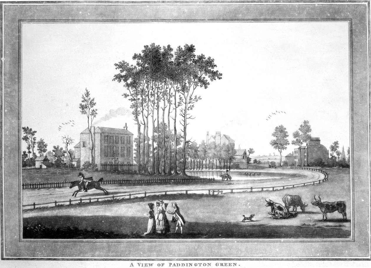 帕丁顿格林的视图，1782-3（aquatint） 作者 杰弗里斯·哈米特·奥尼尔