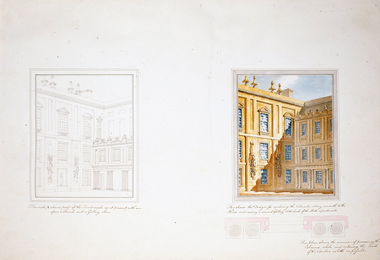 Design for the Inner Court, Chatsworth (watercolor on paper) 作者 杰弗里·怀亚特维尔