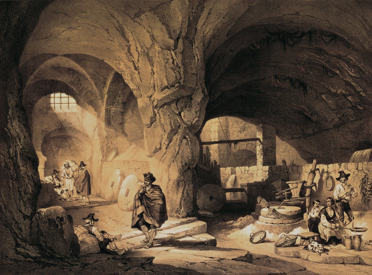 Arab mill "Molinos de la Mina", colour lithograph 作者 杰纳罗·佩雷斯·维拉米尔