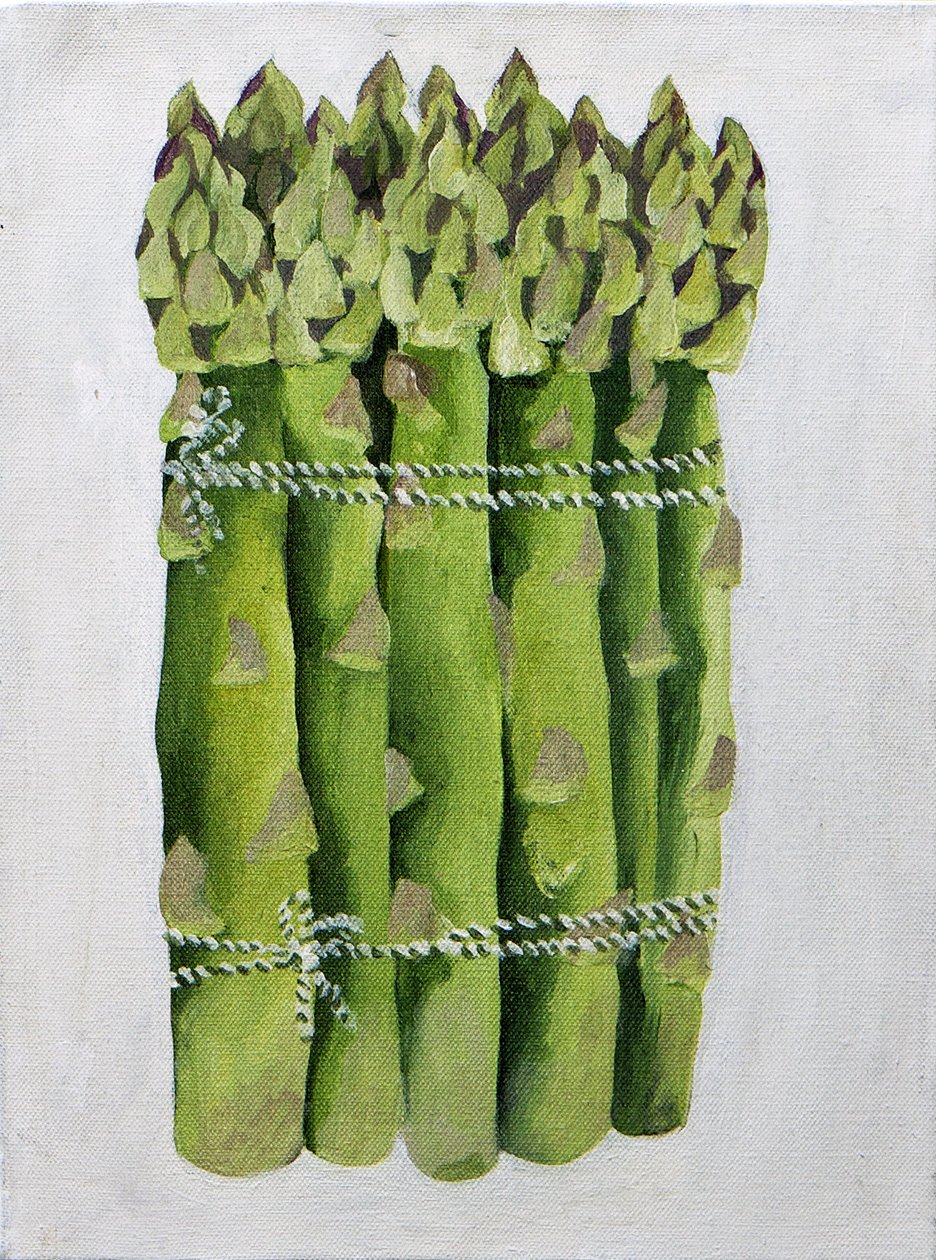 芦笋，2013 年（丙烯酸画布） 作者 詹妮弗·阿博特