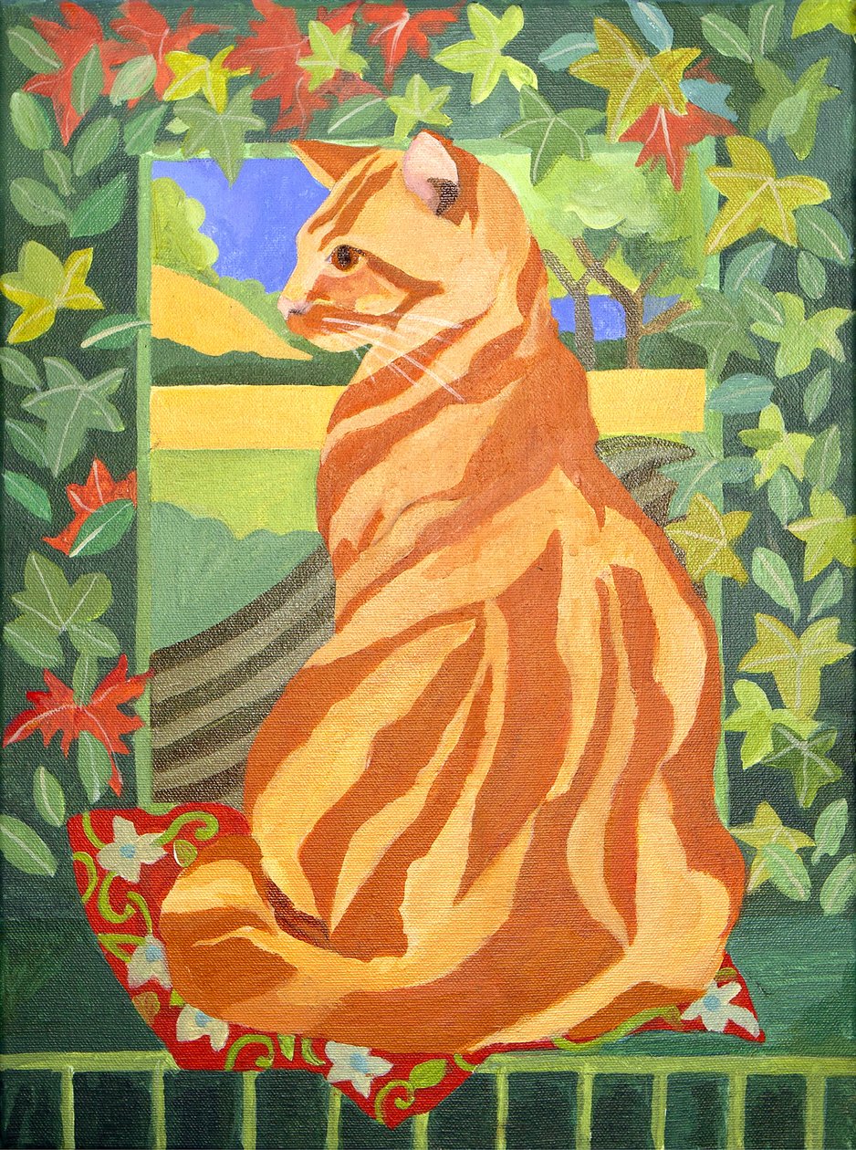 猫 1，2014 年（丙烯酸画布） 作者 詹妮弗·阿博特