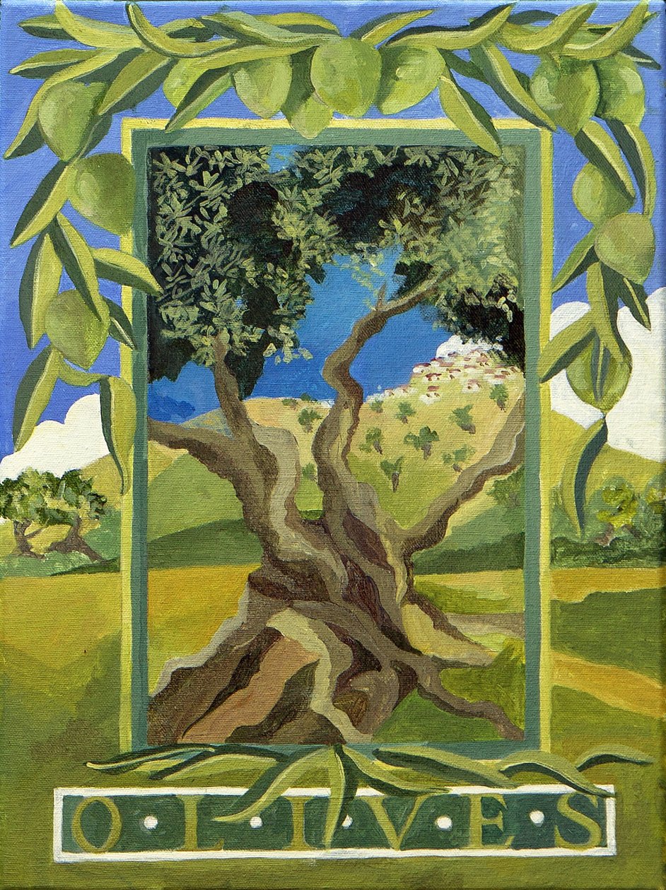 绿橄榄，2014 年（丙烯酸画布） 作者 詹妮弗·阿博特