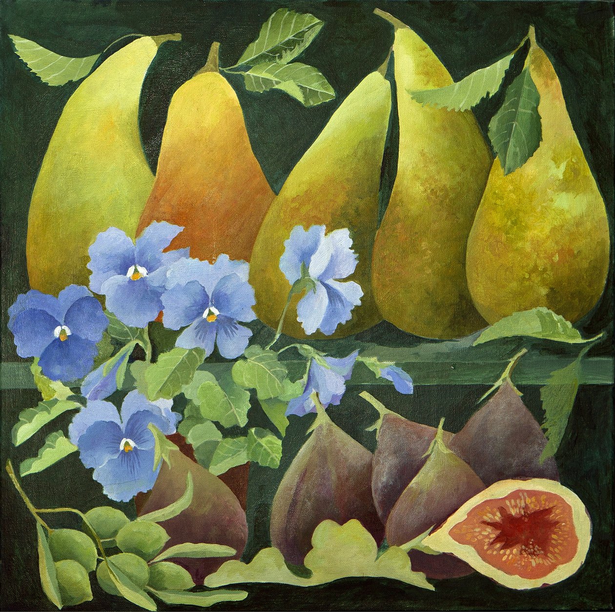 混合水果，2013 年（丙烯酸画布） 作者 詹妮弗·阿博特