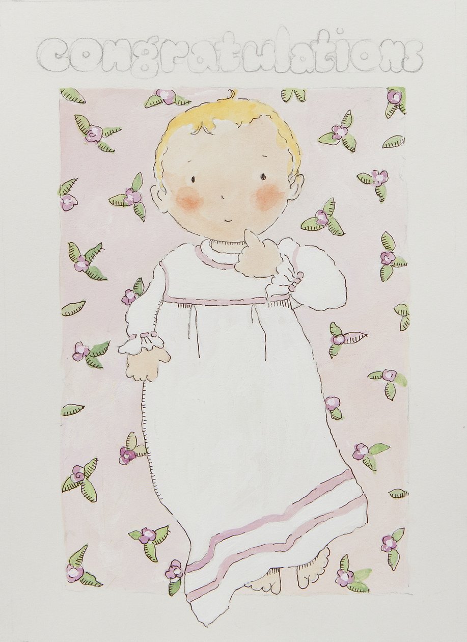 新生女婴（水彩画） 作者 詹妮弗·阿博特