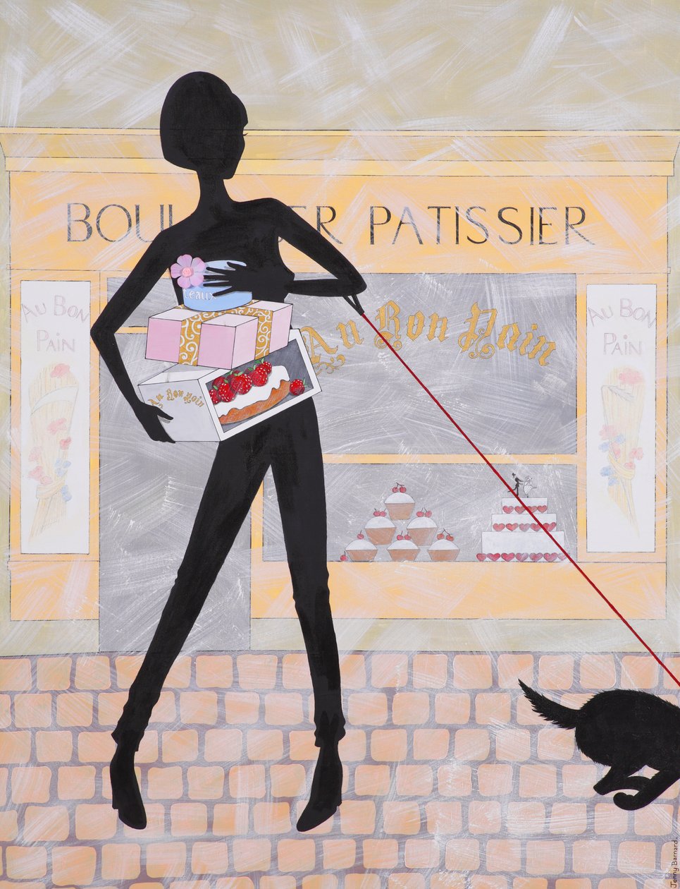 Boulangier Patissier，2009（画布上的丙烯酸） 作者 珍妮·巴纳德（Jenny Barnard）
